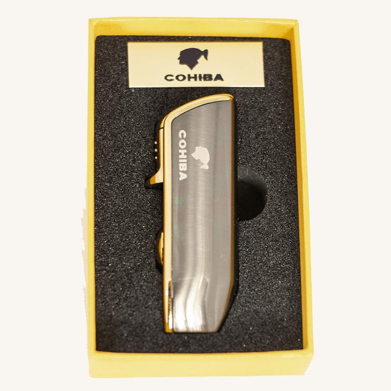 Αναπτήρας Cohiba Grey Gunmetal Τριπλό Φλόγιστρο Αναπτήρας Cohiba Grey Gunmetal Τριπλό Φλόγιστρο