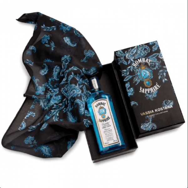 Bombay Sapphire Limited Collections "Vassia Kostara" 700ml. Gift Pack with Scarf